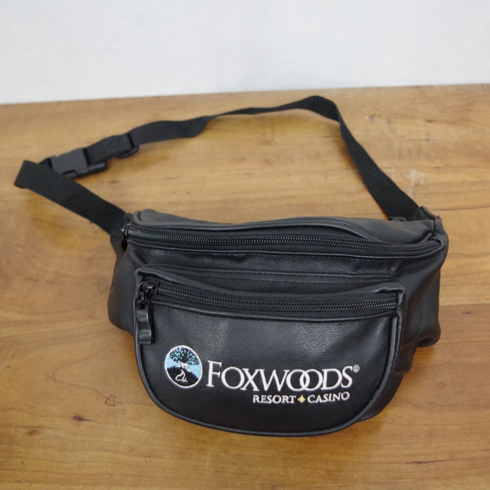 Foxwoods Casino Black Embroidered Fanny Pack
